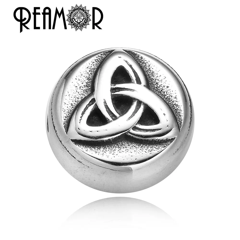 REAMOR 5pc Stainless Steel Evil Eyes Cross Anchor Sun Taiji Yoga David Star Spacer Charm Beads For DIY Bracelet Jewelry Findings