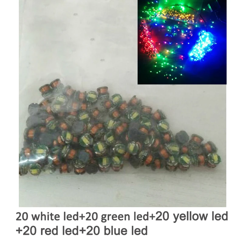 100 pz/lotto Per Senza Fili di Alimentazione Modulo di Ricarica Senza Fili Rosso Giallo Blu Verde Bianco Della Miscela di Colori Led