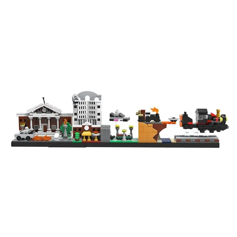 MOC Skyline Castle Architecture Spaceship Destroyer Back to the City Future Model Building Blocks Bricks Toy For Children Gifts