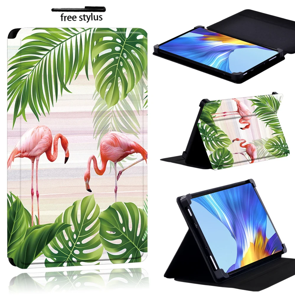 Nuova custodia per Huawei Enjoy Tablet 2 10.1/MatePad(10.4/10.8/Pro10.8)/MatePad T8/Huawei Honor V6 Custodia per tablet in pelle Flamingo