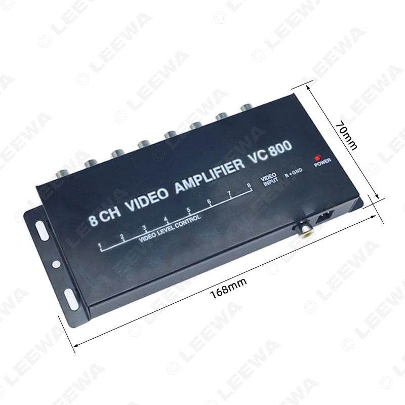 LEEWA Auto Car 1 to 8 Output Video Spliter Monitor Signal Part For DVD/LCD/TV Monitor Display 12V  #CA1322