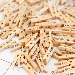 50 PCS Wholesale Very Small Mine Size 25mm Mini Natural Wooden Clips For Photo Clips Clothespin Craft Decoration Clips Pegs
