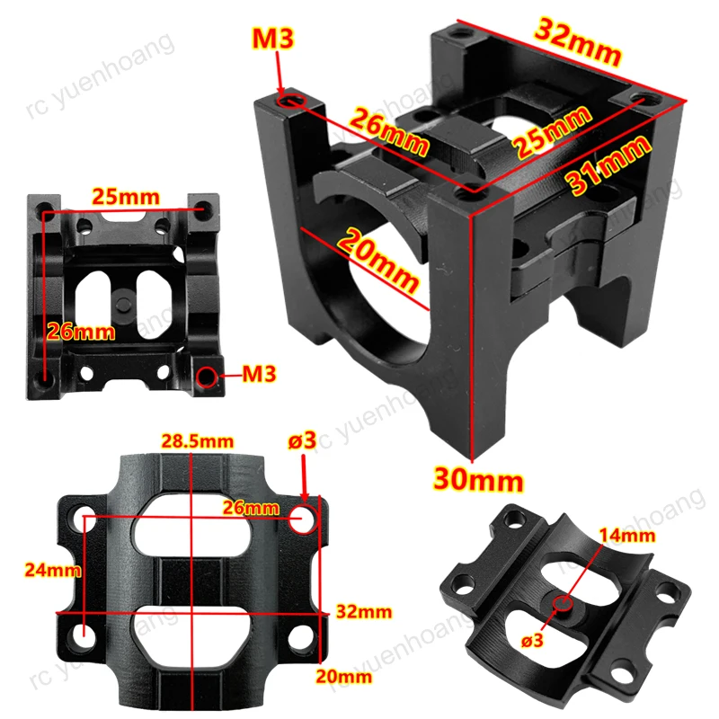 20mm Pipe Clip Aluminum Alloy Tubing Clamp Carbon Tube Fixed Joint Connector for RC Plant Agriculture UAV Drone Accessories
