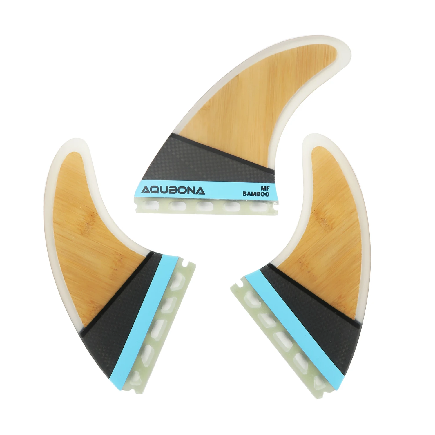 Double Tabs Fins II AM FINS Surfboard Fiberglass Fins for Surfing with Fin Bag, Screws and Fin Key(Small, Medium, Large Sets.)