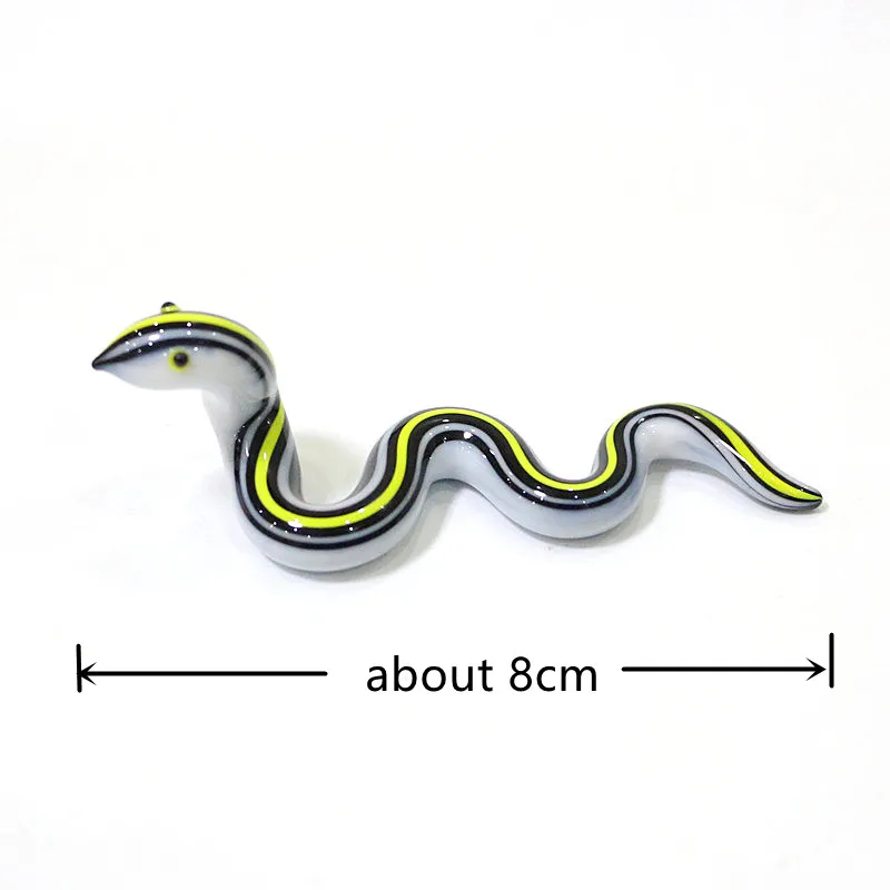 Cute Snake Craft Ornaments Glass Zodiac Animal Mini Figurines Collection Home Desktop Fairy Garden Decoration Statue Accessories