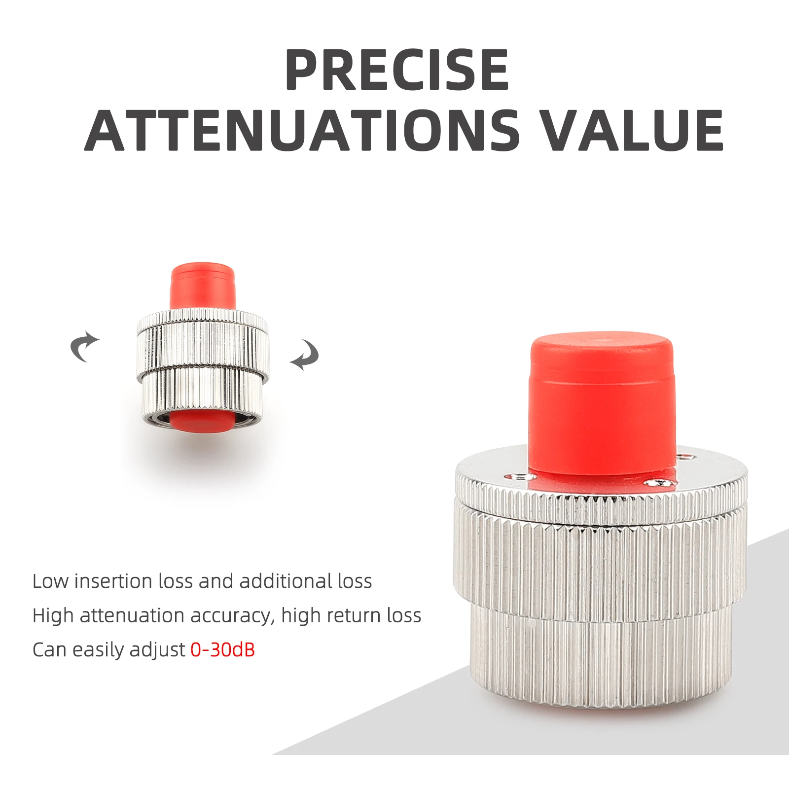 FC/SC/ST Adjustable Fiber Optic attenuator 0-30dB Adjustable attenuator Simplex Singlemode LC Attenuation Range 0-15dB