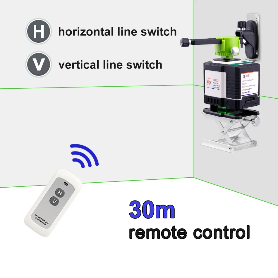 KaiTian Otra Laser 360 Poziom Elektroniczny Automatyczny Zielony 12-liniowa Akumulator 3D Niwelator Laserowy Odbiornik Poziomowy