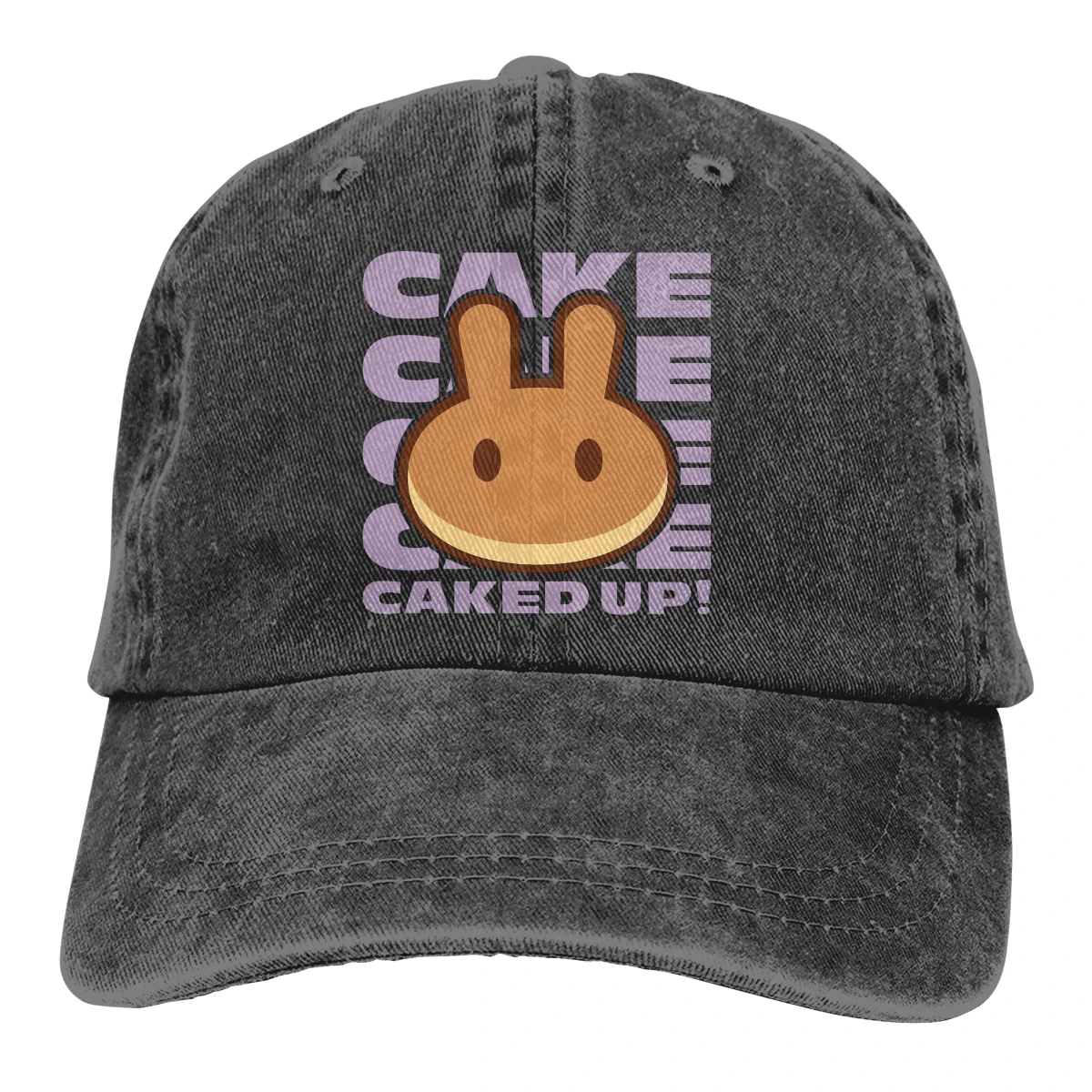 Washed Men's Baseball Cap Caked Up Trucker Snapback Caps Dad Hat PancakeSwap Cake Crypto Miners Golf Hats