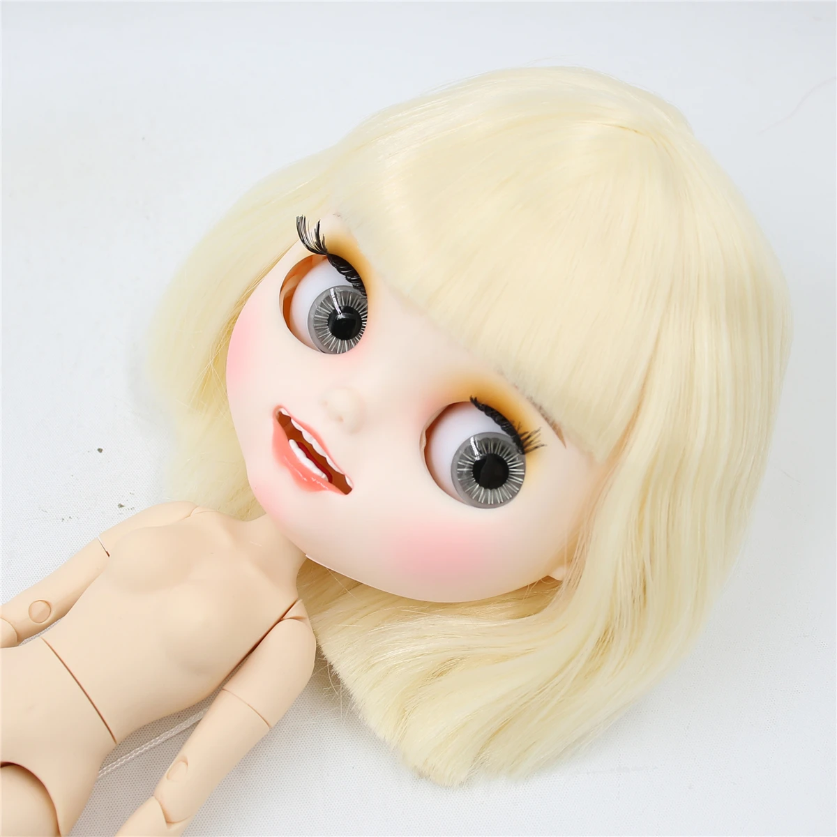 Blyth-カスタマイズされたビニールの関節人形1/6 bjd,24のおもちゃ,白い肌,フェイス,マット,女の子へのギフト,30cm