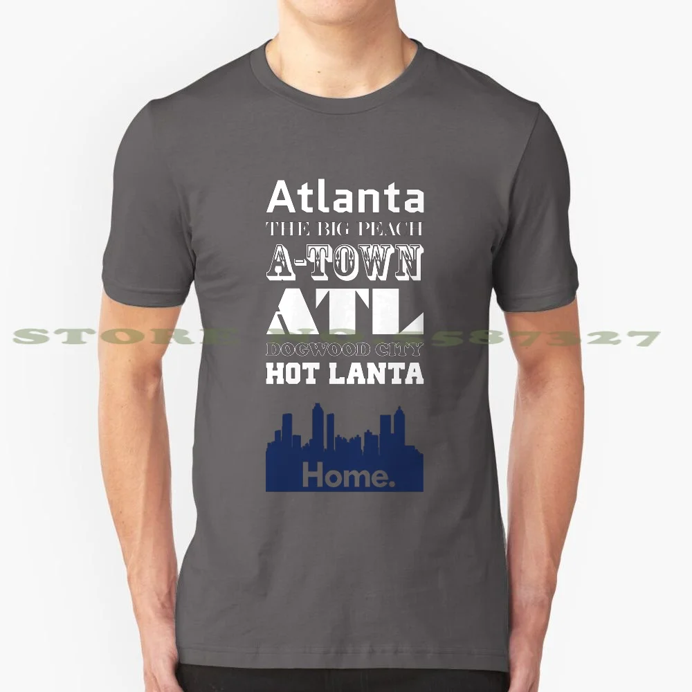 Atlanta Is My Home. 100% Cotton T-Shirt Atlanta Atl Alpharetta Roswell Tucker Decatur Dunwoody Tyrone Sandy Springs Kennesaw