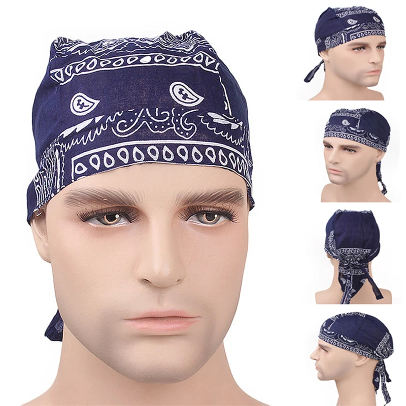 Cycling Bandana Skull Cap Beanie Lightweight Adjustable Cotton Biker Hat Hood Headband Headscarf Outdoor Sports Head Wraps