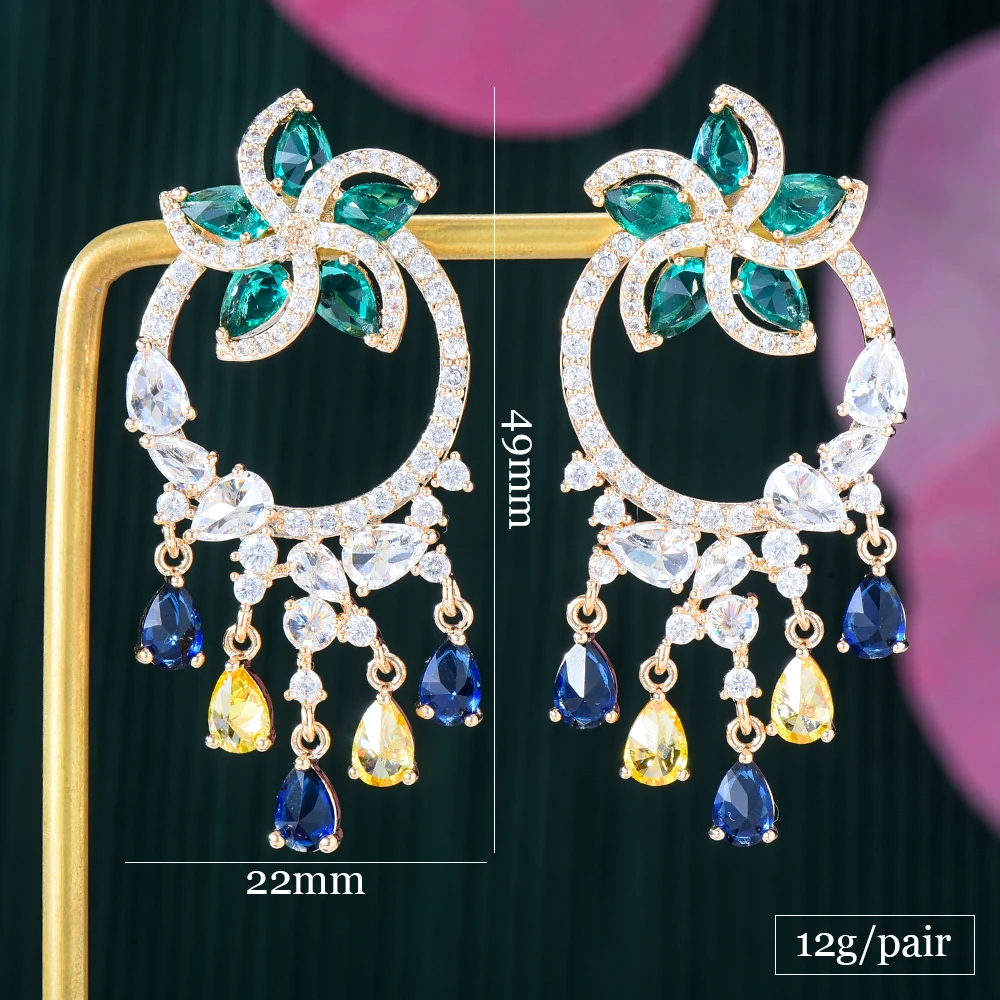 Kellybola Russia Fashion Zirconia Cricle Hanging Earrings Women Hoop Earrings Party Daily Boutique Jewelry Valentine's Day Gift