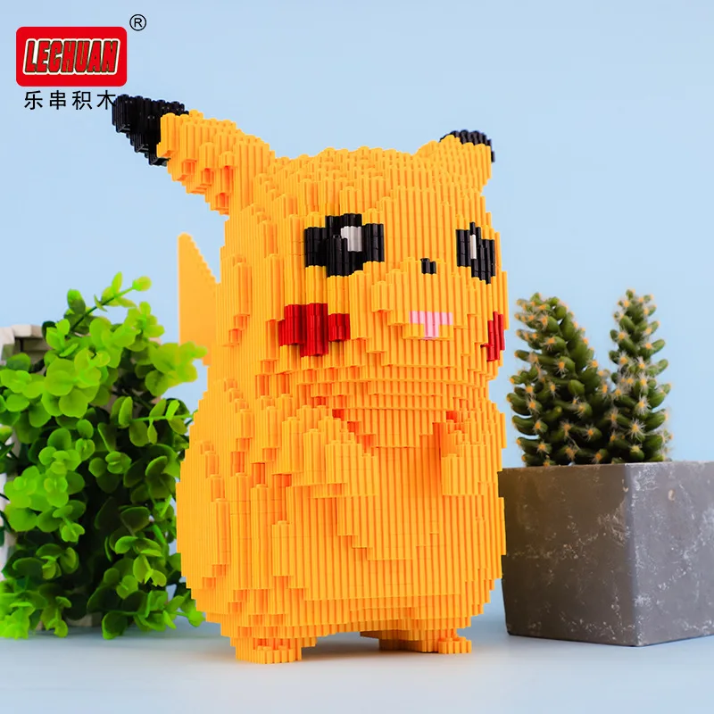 Pokemon klocki Pikachu Charizard Charmander duży Model 3D połączenie montowane diament Mirco cegły figurka zabawka dla dzieci