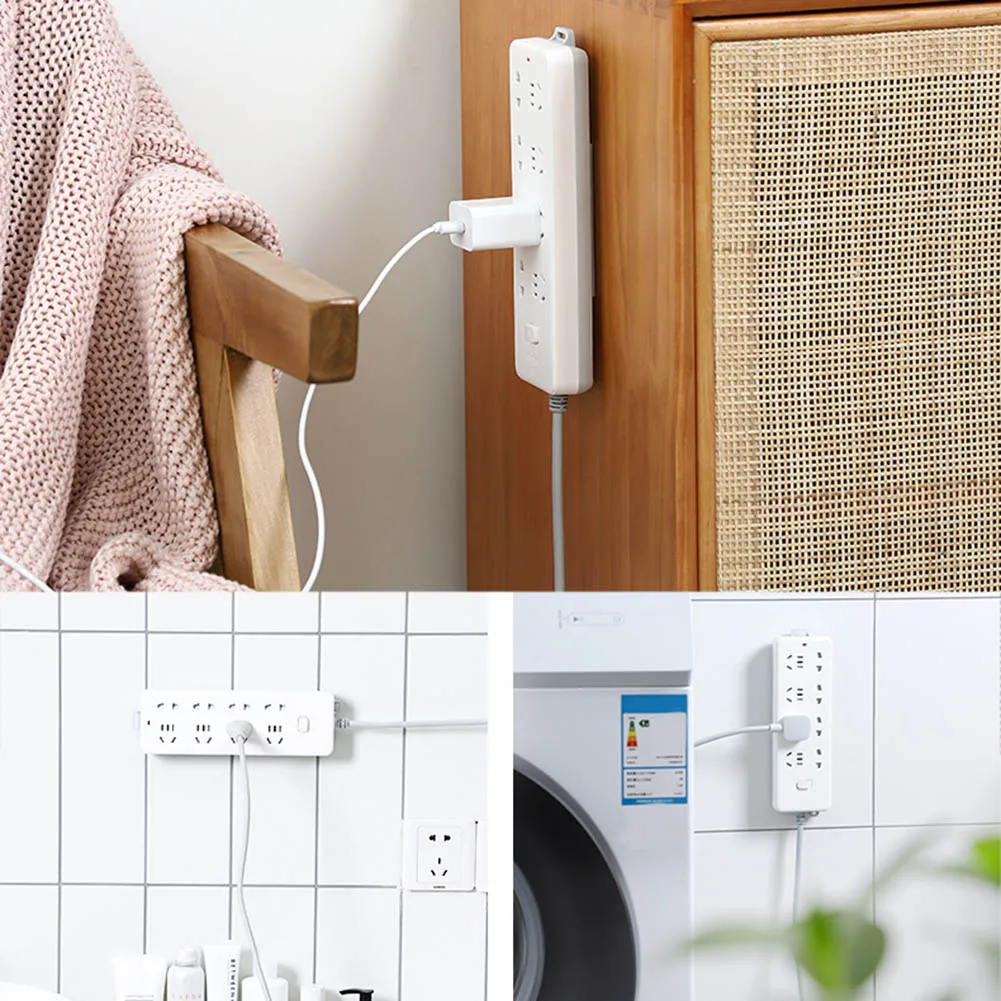 Powerful Traceless Wall-Mounted Sticker Plug Fixer for Home Self-Adhesive Socket Electric Wire Organizer Seamless Strip Holder