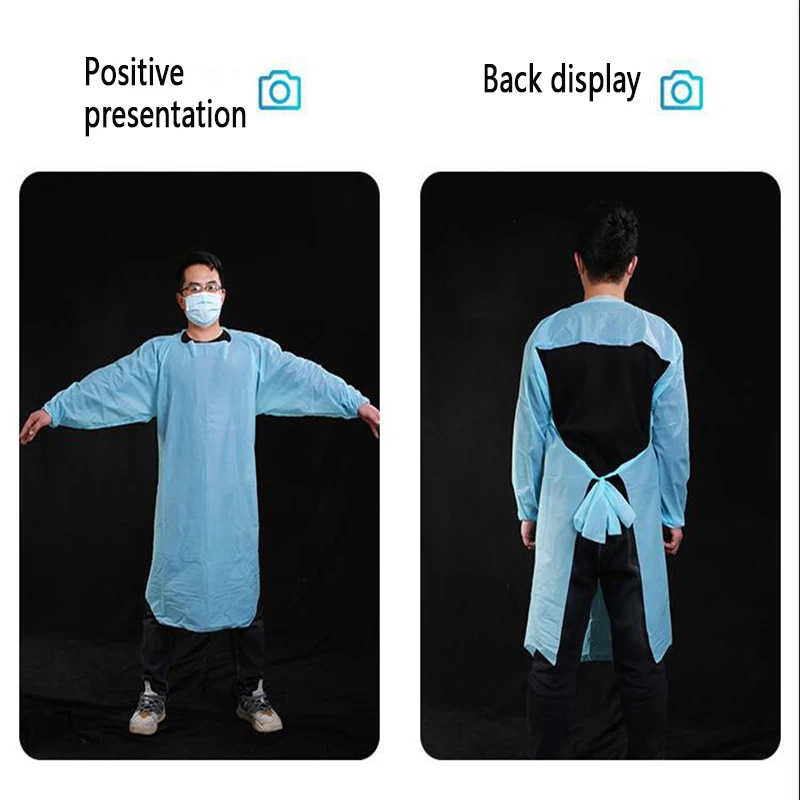 One-time thickening of a plastic Apron CPE protective clothing anti-wear one-piece dust isolation clothing embroidery beauty