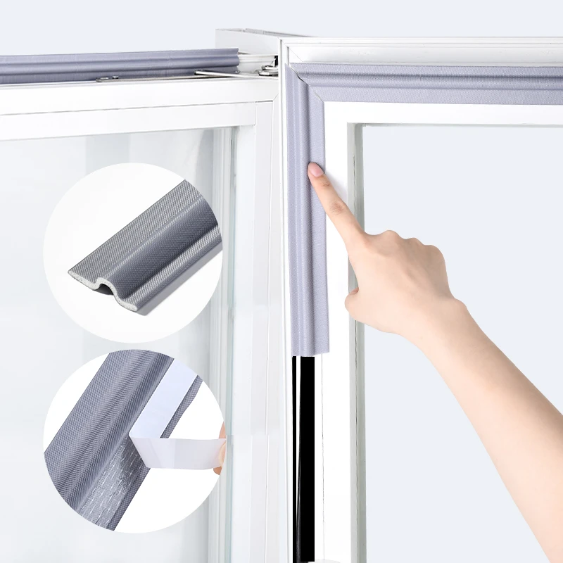 

Self Adhesive Window Seal Strip Soundproof Windproof Nylon Cloth Foam Door Weather Stripoing Door Seal Under Door Draft Stopper