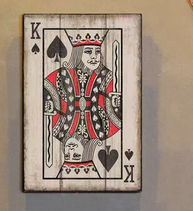 Retro CARDS Wooden Poker Wall Decor Sign Vintage Home Decor for Sign Hotel/Cafe /Bar