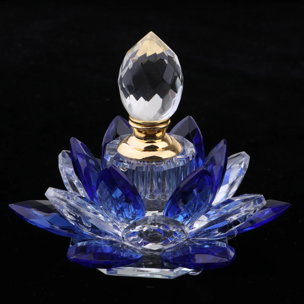 Botellas Vacías de Perfume Vintage de cristal azul, Flor de Loto, Favor de dama, 5ml