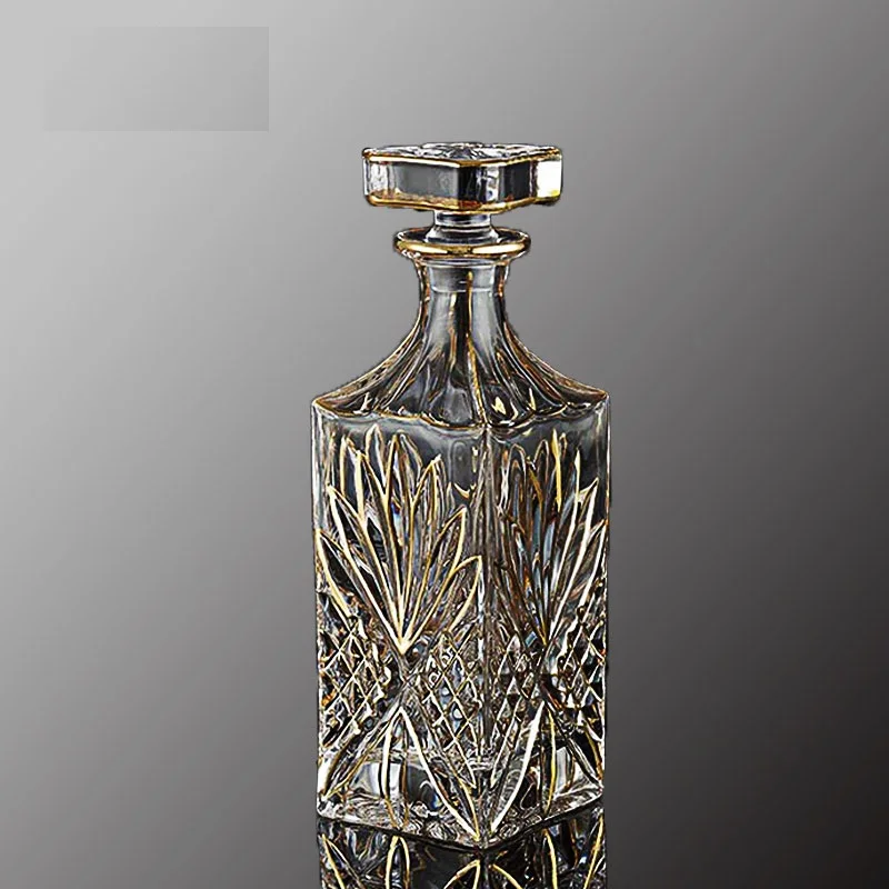 Crystal Glass Wine Red Bottle + Cups Wine Decanter Whiskey Liqour Pourer Home Bar Vodka Beer Bottle Jar Jug