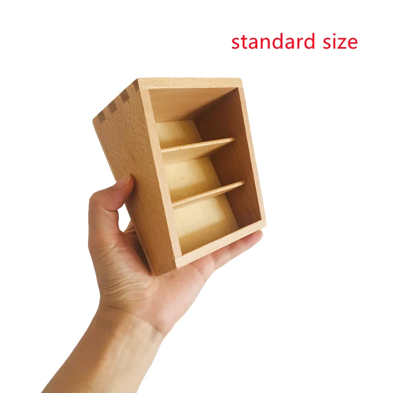 3 Sections Wooden Container for Cards Montessori Materials Mini Tray Organization Storage Box Language/ Culture Area Equipment