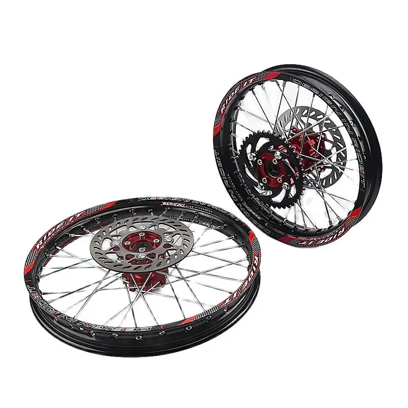 1.60-17 & 1.85-14 Inch Front Rear Alloy Wheel Rim With CNC Hub Brake Disc For KAYO HR-160cc TY150CC Dirt Pit Bike 14/17 Inch