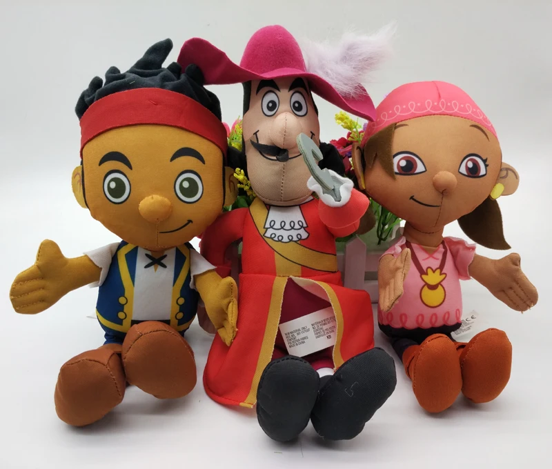 Officia Captain Hook  Jake and The Neverland Pirates Plush doll toy 3pcs