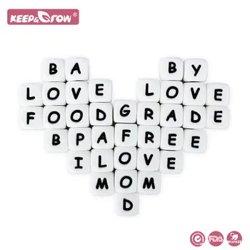 赤ちゃん用シリコンビーズ,12mm,50個,レタリング,食品グレード,DIY歯がためリング,英語アルファベットアクセサリー