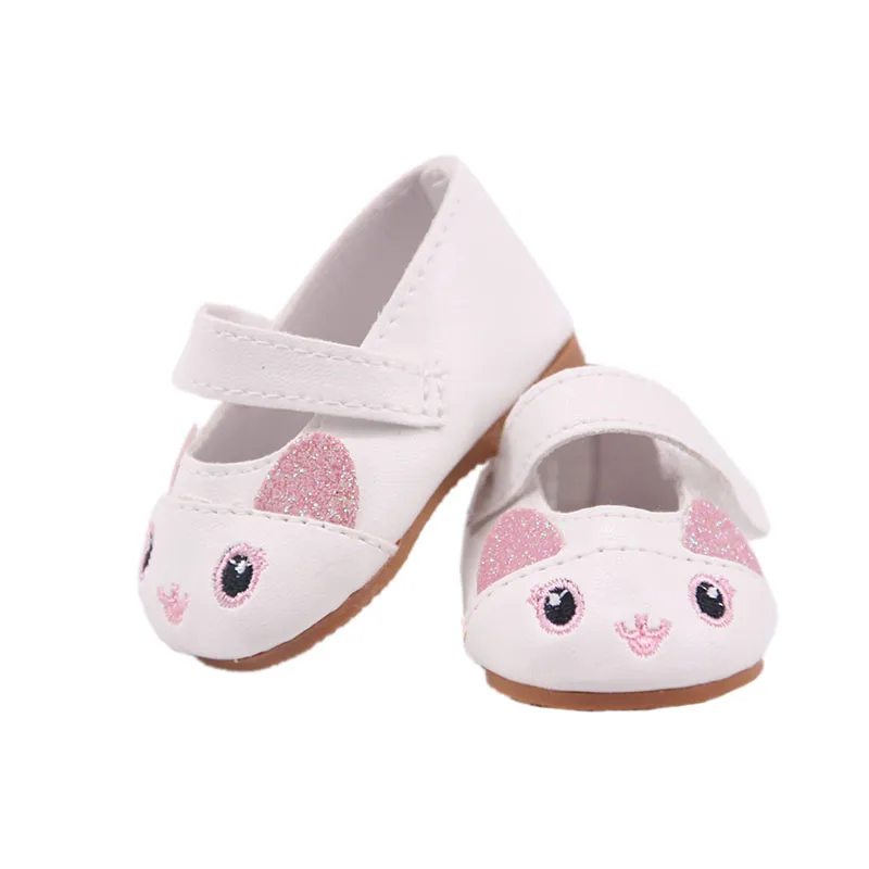 Scarpe da bambola da 18 pollici 7 cm Kitty CanvasPer 18 pollici americano e 43 cm Baby New Born Reborn Doll Generation Girl Toy 1/3 Blyth BJD