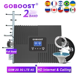 GOBOOST-amplificador de señal de 2 bandas, 2G, 3G, GSM, 900, 850, DCS, 1800, 2100, LTE, 4G, AWS, 1700, 1800 uds., Kit de repetidor de 1900 MHz