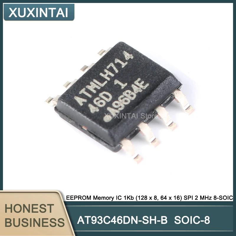 50Pcs/Lot New Original  AT93C46DN-SH-B  AT93C46DN EEPROM Memory IC 1Kb (128 x 8, 64 x 16) SPI 2 MHz 8-SOIC