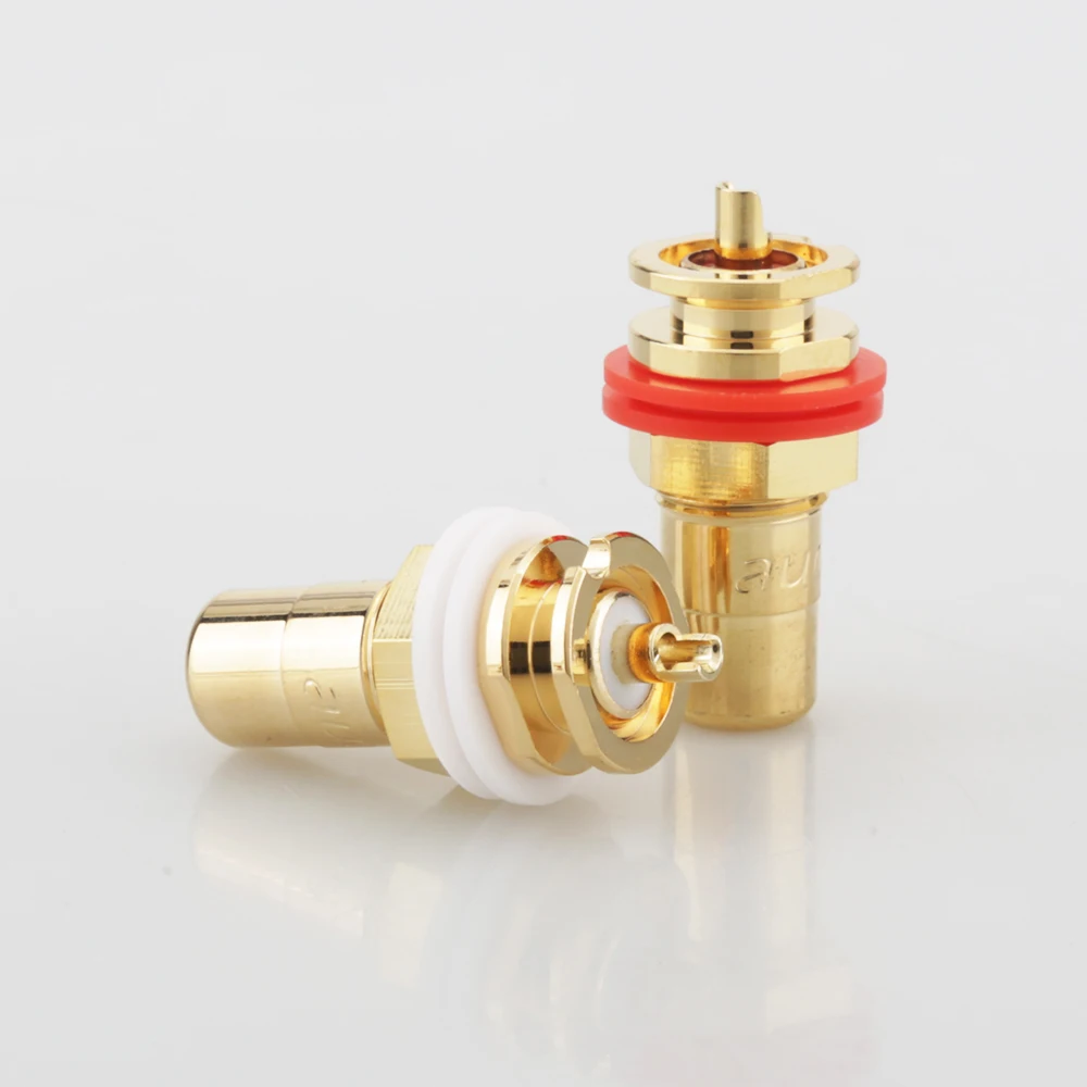 4PCS Audiocrast Socket Rca Socket brass Gold Plated RCA Socket HIFI RCA Socket RCA JACK Adapter