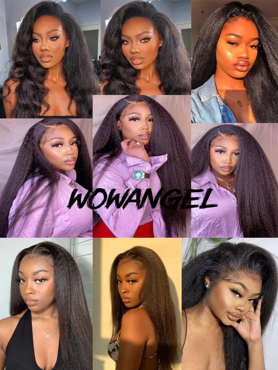 SKINLIKE Echte HD Lace Front Perücken Kinky Straight 250% 13x4 Full Frontal Perücken Echthaarperücken Peruanisches Yaki Straight Melt Skins – Detail 4