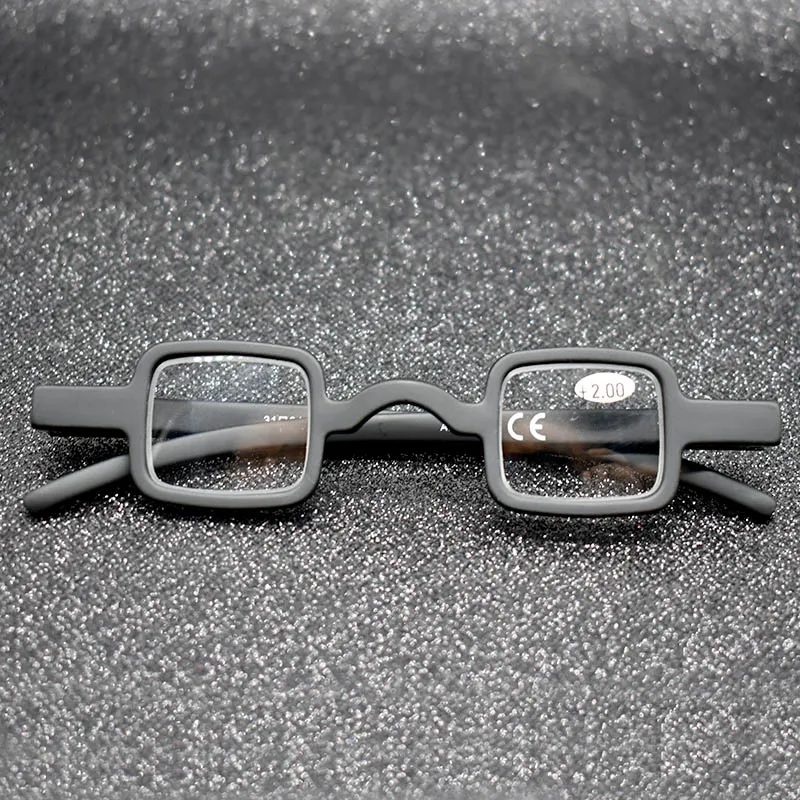 Unisex Germany Mini Black Reading Glasses Retro Vintage Small Square Frame Magnifier Eyewear Gift For Needle Top +1.5 +2.0 +2.5