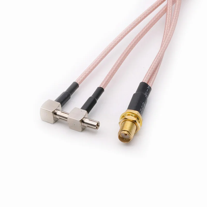 Cabo de extensão sma fêmea para 2xts9 macho divisor y tipo trança do cabo coaxial rg316 para a antena do modem de huawei/zte 3g/4g