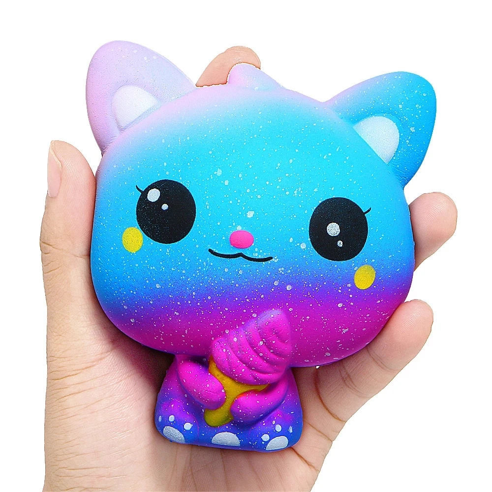 Squihy Slow Rebound Ice Cream Cat Cute Animal Stress Relief Toys Cure Office Stress Reliever Vent Fidget Toys for Kids Adults