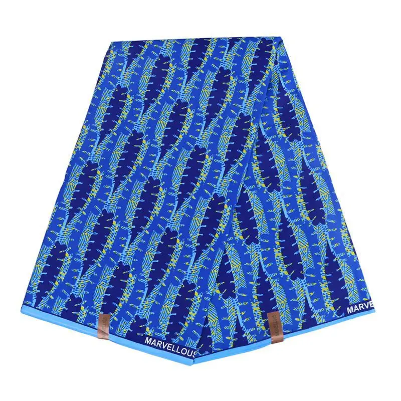 

New Arrivals Fashion Design African Veritable Wax Blue Pattern Printed Fabric Real Wax Printed Fabric 6Yards