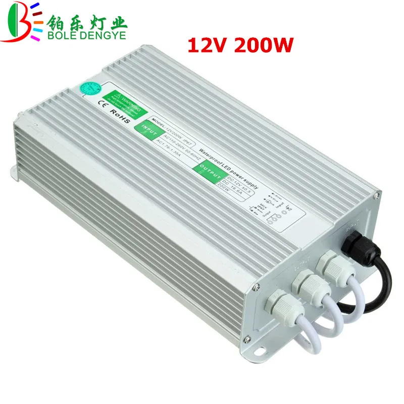 IP67 Waterproof LED Driver AC 220V To DC 12V 24V 10W 20W 30W 50W 60W 100W 120W 150W 200W 300W Lighting Transformer For Outdoor