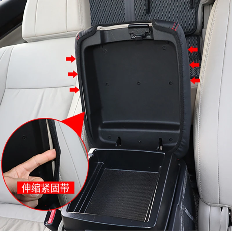 For Mitsubishi Pajero Armrest Box Cover V97 V93 V87 V77 V73 Carbon Fiber Car Anti-dirty Pad PU leather Protection Accessories