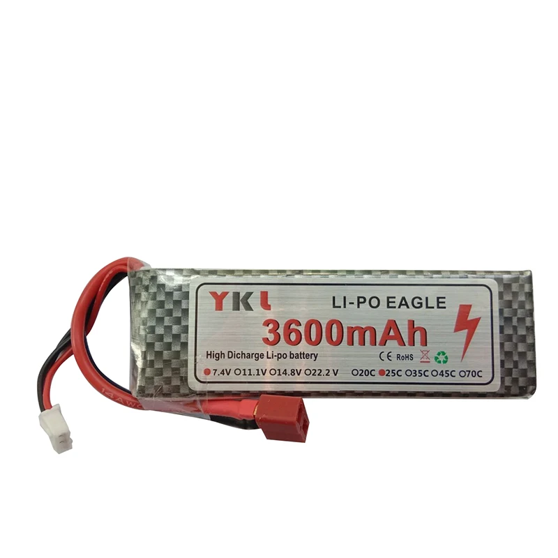 (T )Wltoys 144001 124018 124019 104009 124017 144002 RC truck upgrade parts 7.4V 3600mAh Lipo Battery 933498-2s 7.4 v 3600 mah