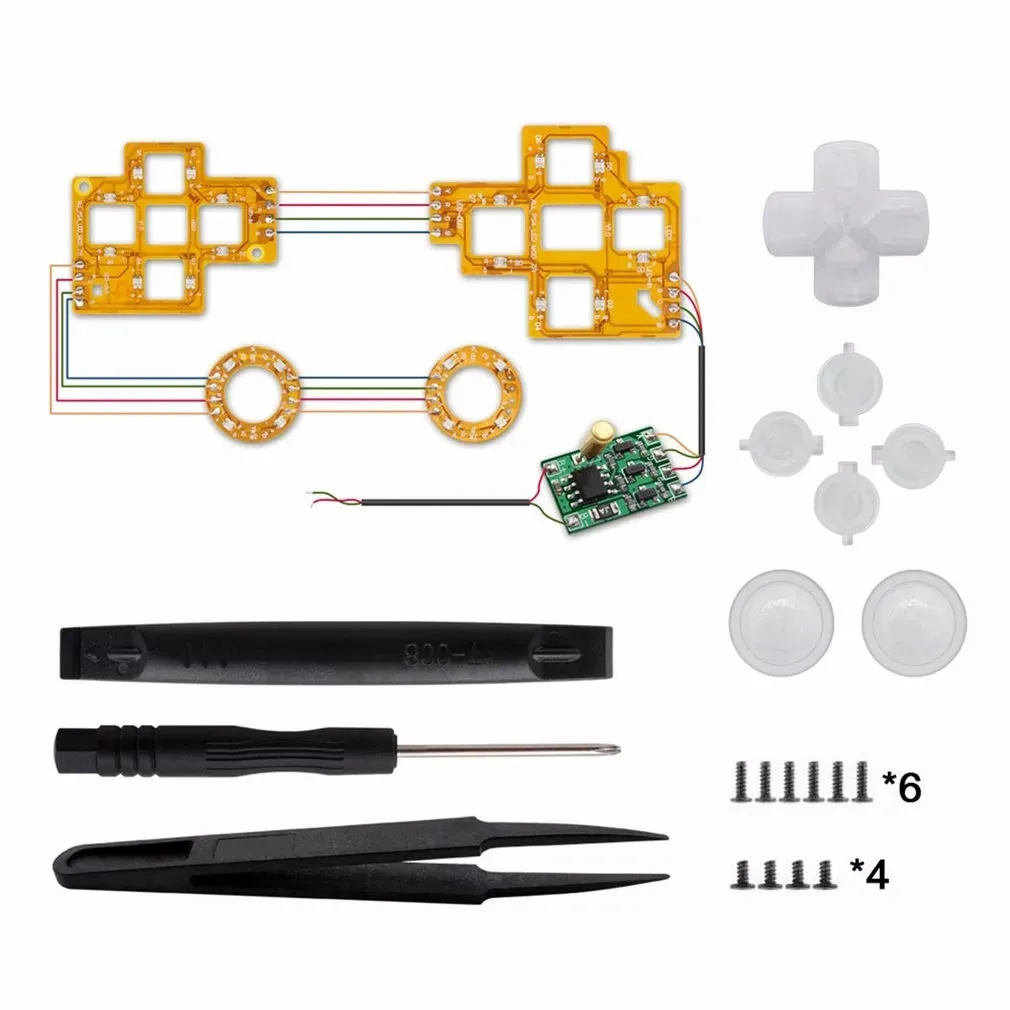 For PS4 Wireless Controller LED Light Board DIY Button Analog Joystick LED Light Board For PS4 Game Handle Repair Parts