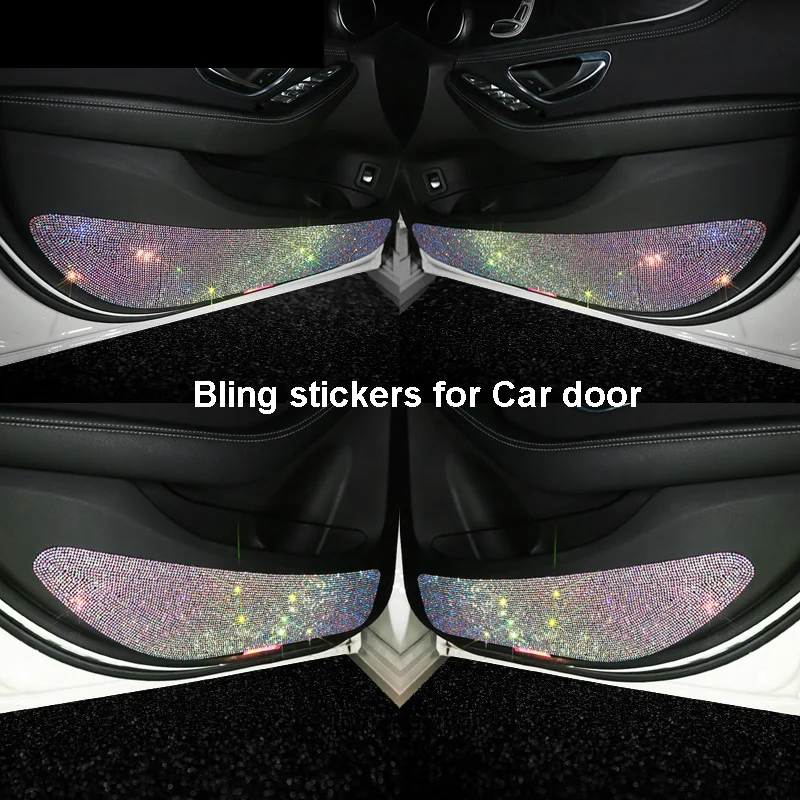 

Rhinestone Car 3M Stickers and Decals Anti-kick Car Door Protective Sticker Bling Crystal Scratch-resistant Interior Accessories