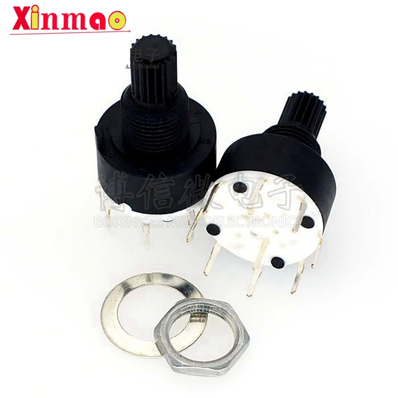 1PCS SR16 Plastic 16MM Rotary Band switch 2 Pole 3 4 position 1 Pole 5 6 8 Position Handle Length 15MM Axis band switch