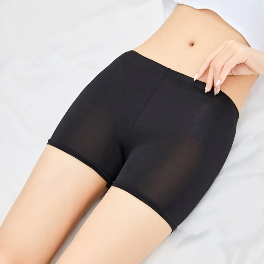 Summer Women Safety Shorts Pants Seamless Thin Ice Silk High Waist Panties Seamless Anti Emptied Boyshorts Girls Underwear