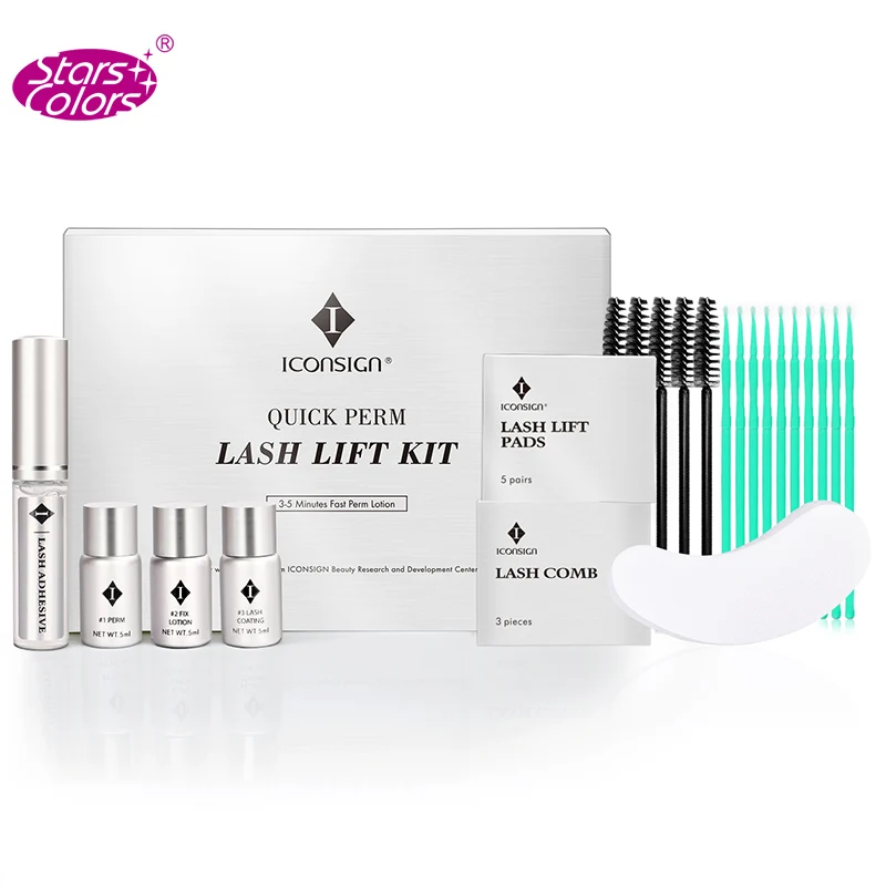 

5 Sets/Lot Quick Perm Lashes Lift Kit Eyelash Perming Set Silver Packing Fast Perm Lotion Super Stick Glue