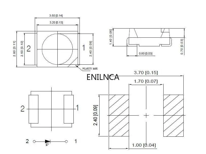 100pcs 3528 LED SMD White Chip PLCC2 Ultra Bright Surface Mount 20mA 3V 7-8LM Light-Emitting Diode 3000K 4000K 6000K 9000K