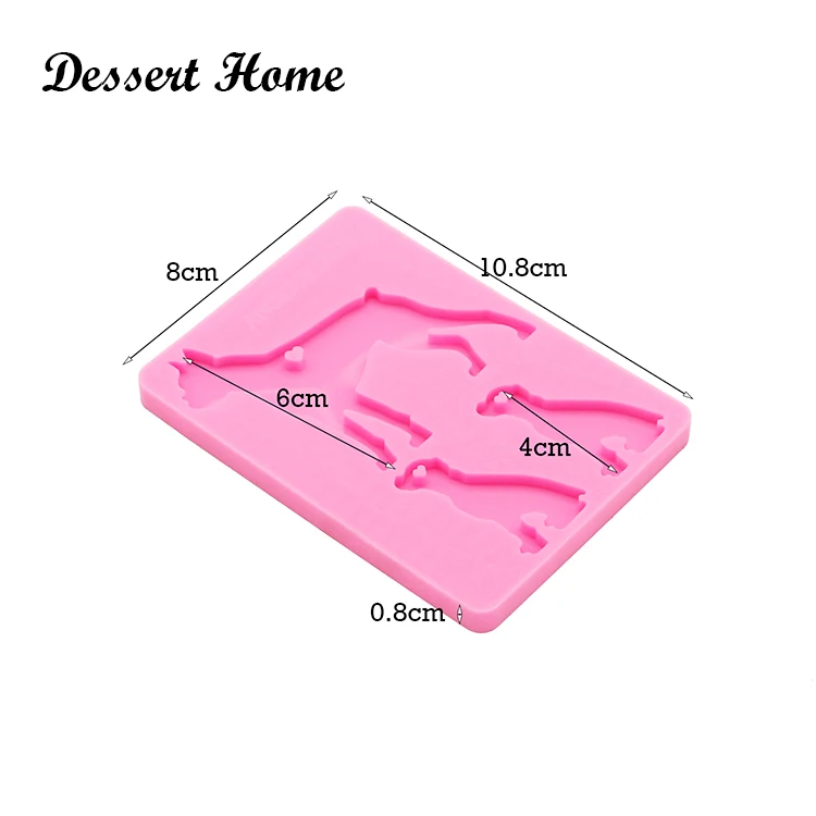 DY0167 Resin Silicone dog family Mold Epoxy Resin Molds For DIY dottie family Keychain Jewelry Making Tools Shining resin moldes