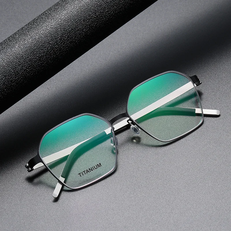 New Denmark Brand 9624 Titanium Glasses Women Screwless Reading Eyeglasses Computer Men Hexagon Lightweight Eyewear Gafas Frame