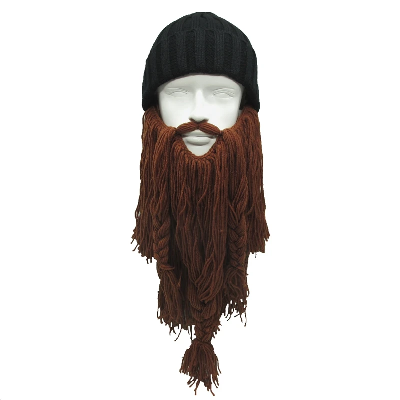 New Unisex Winter Warm Viking Hat The Original Barbarian Vagabond Knit Long Beard Beanie Cool Gag Funny Unique Gifts Halloween