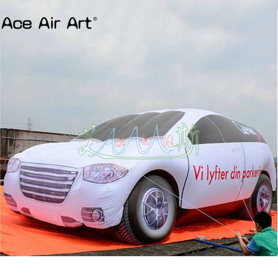 จัดส่งฟรีรถพองรุ่น, ยักษ์สีขาวสี Inflatable รถสําหรับงานแสดงสินค้า/โฆษณาโดย Ace Air Art