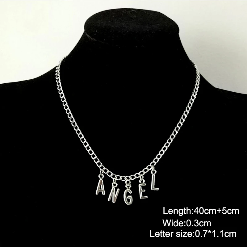 DIY Custom Letter Name Necklace for Women Men Silver Color Chain Choker Collar Personalized Jewelery Gifts